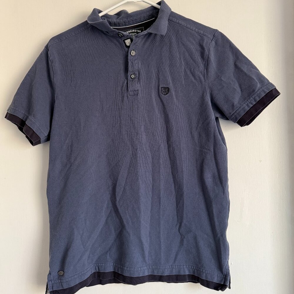 Kensington Eastside Shirt Mens Small Blue Polo Preppy School Casual